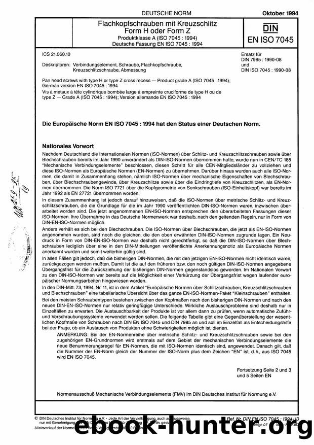 DIN EN ISO 7045-1994 by Unknown