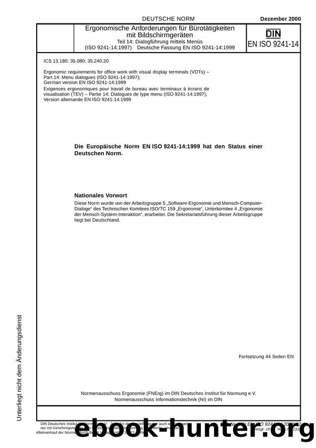 DIN EN ISO 9241-14-2000 by Unknown