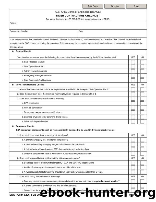 DIVER CONTRACTORS CHECKLIST by Darwin Chen