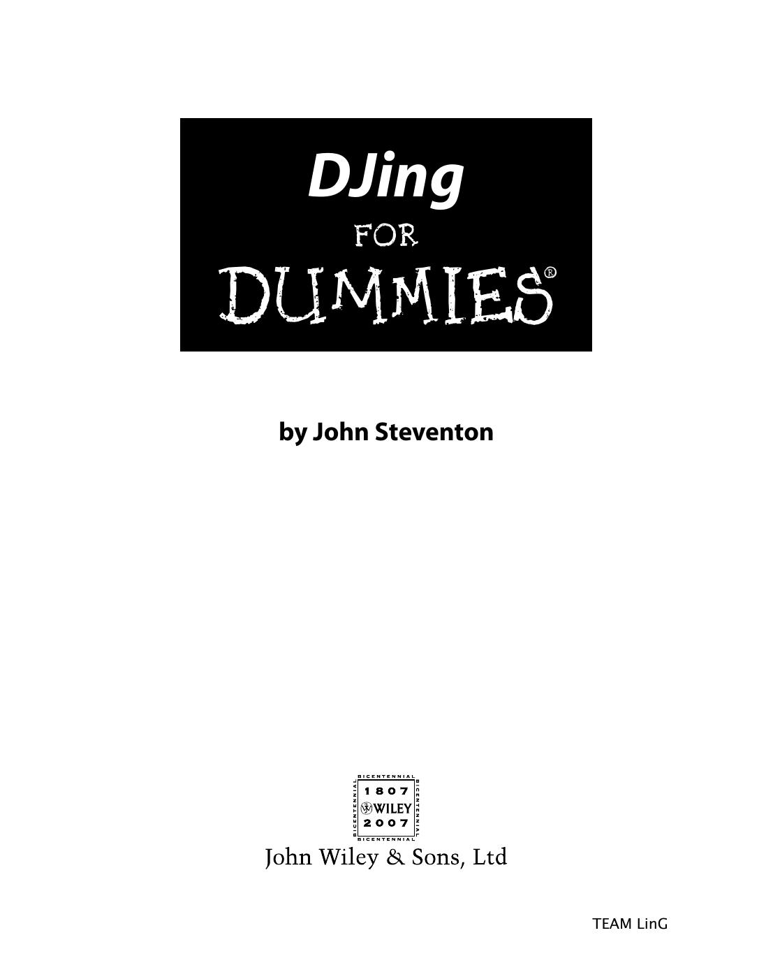 DJing for Dummies by John Steventon