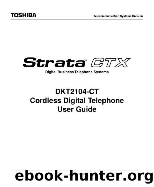 DKT2104-CT Cordless Digital Telephone User Guide by Toshiba TSD