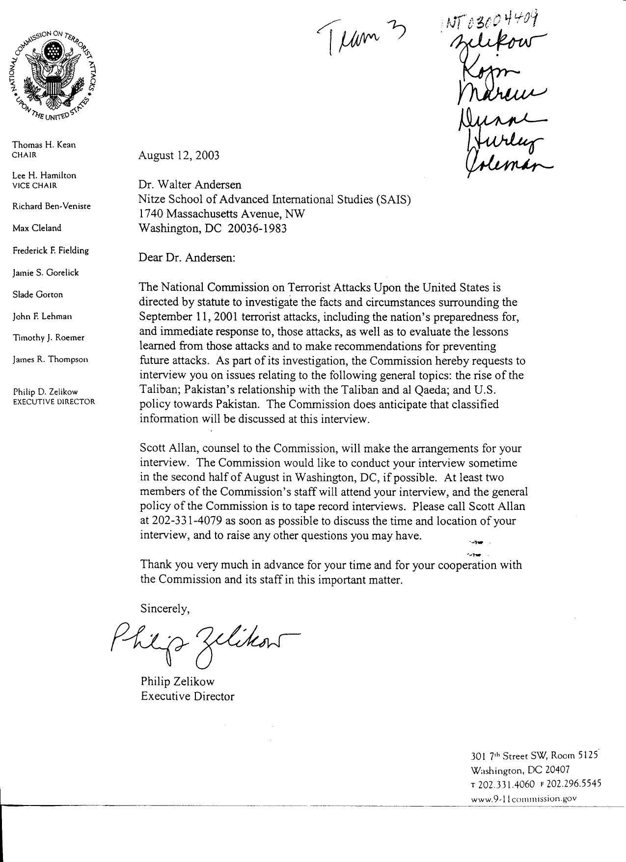 DM B8 Team 3 Fdr- 8-12-03 and 8-18-03 Interview Requests 462 by Unknown