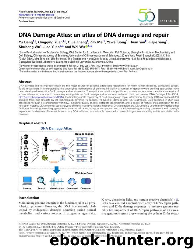DNA Damage Atlas: an atlas of DNA damage and repair by unknow