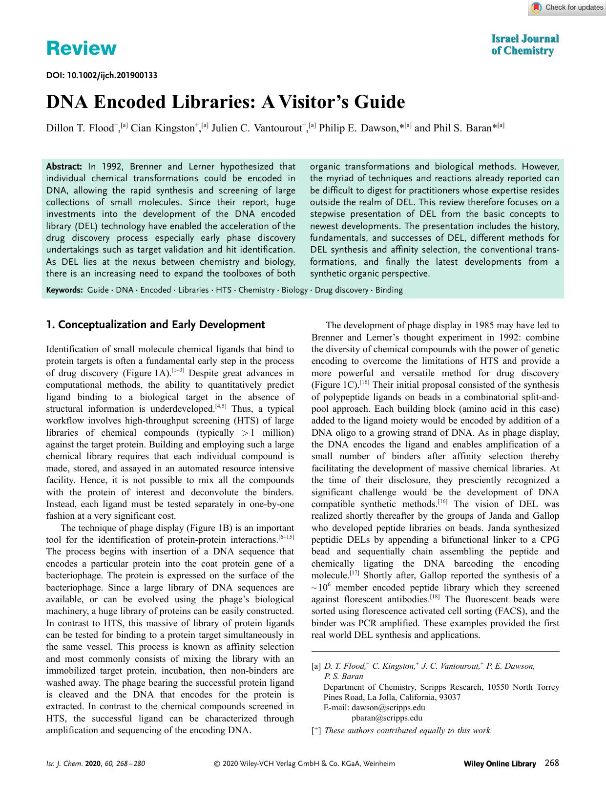 DNA Encoded Libraries: A Visitor's Guide by Unknown