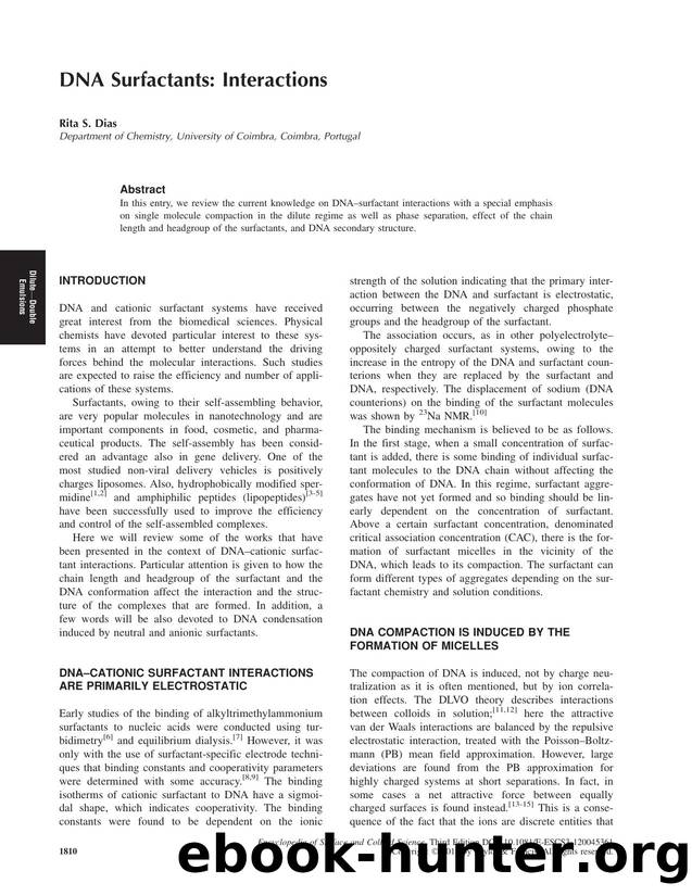 DNA Surfactants: Interactions by Rita S. Dias