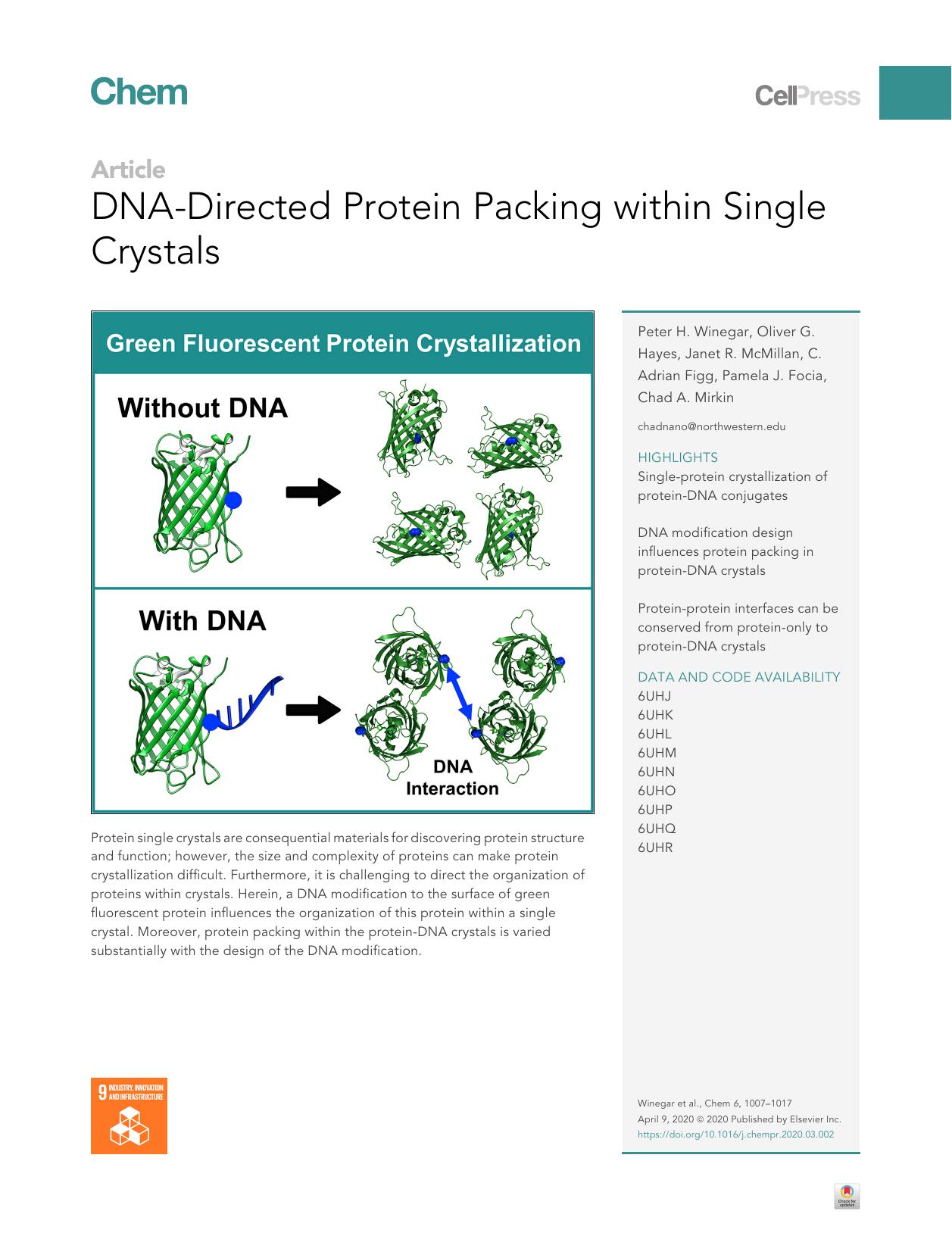 DNA-Directed Protein Packing within Single Crystals by unknow