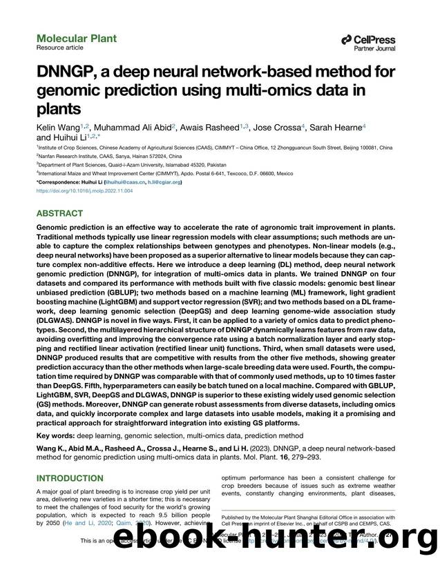 DNNGP, a deep neural network-based method for genomic prediction using multi-omics data in plants by Kelin Wang & Muhammad Ali Abid & Awais Rasheed & Jose Crossa & Sarah Hearne & Huihui Li