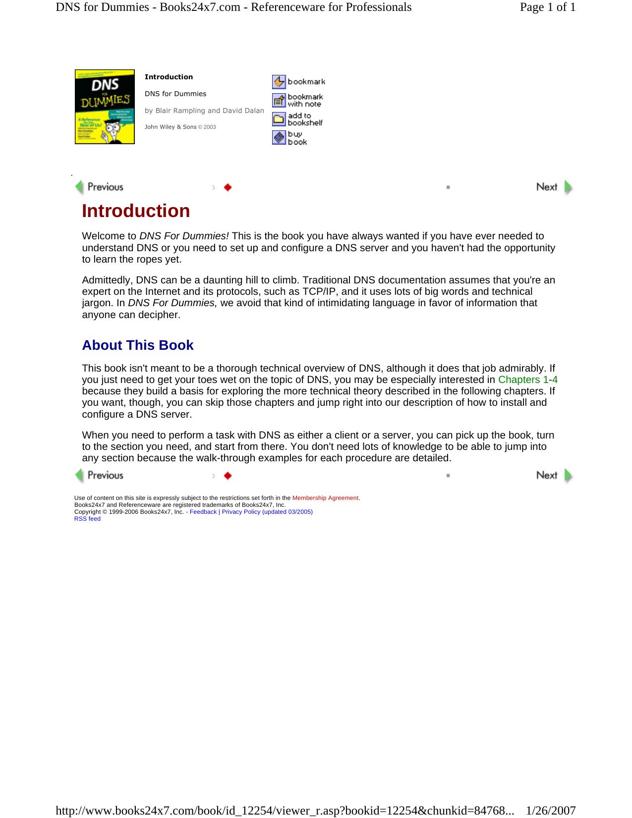 DNS for Dummies by Rampling B. Dalan D