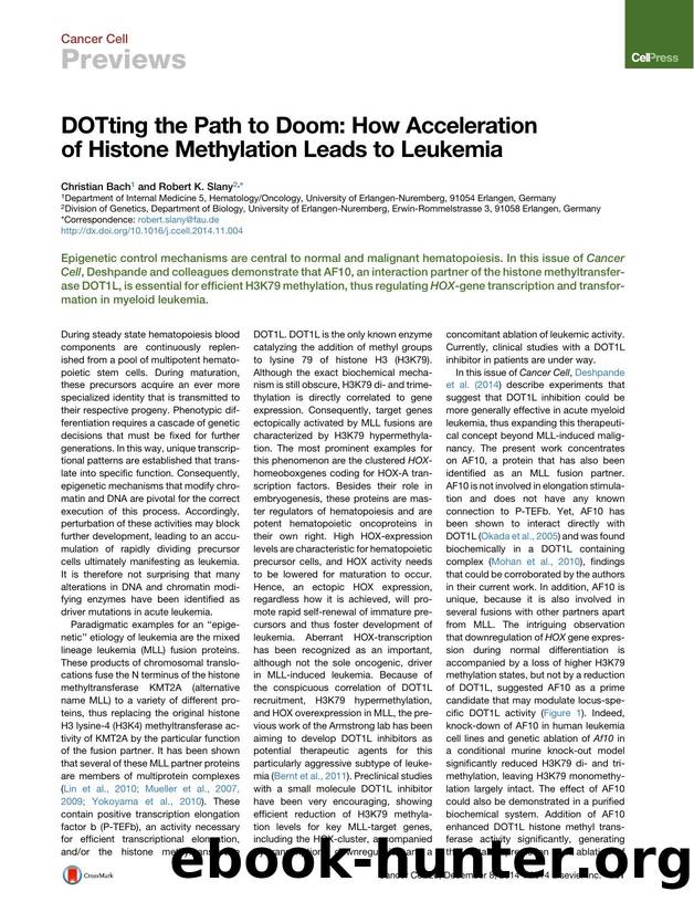DOTting the Path to Doom: How Acceleration of Histone Methylation Leads to Leukemia by Christian Bach & RobertÂ K. Slany