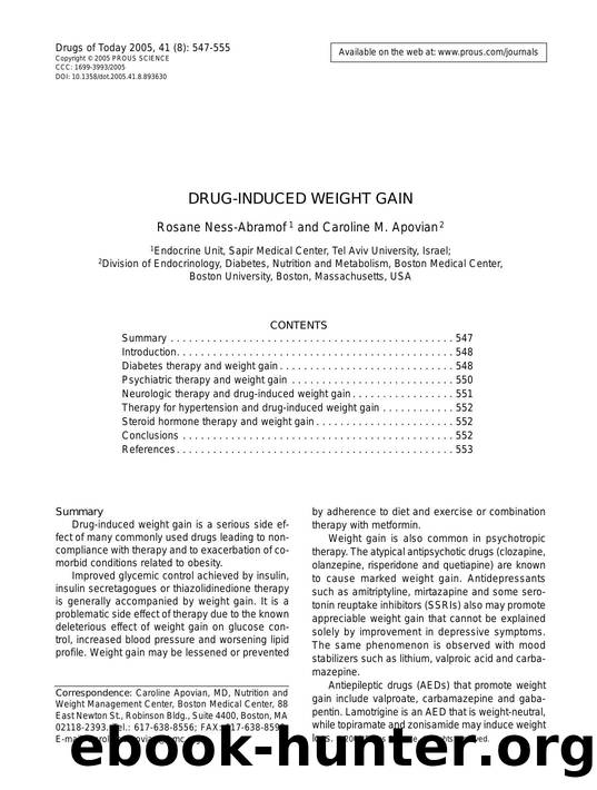 DRUG-INDUCED WEIGHT GAIN by Prous Science (c) 2005