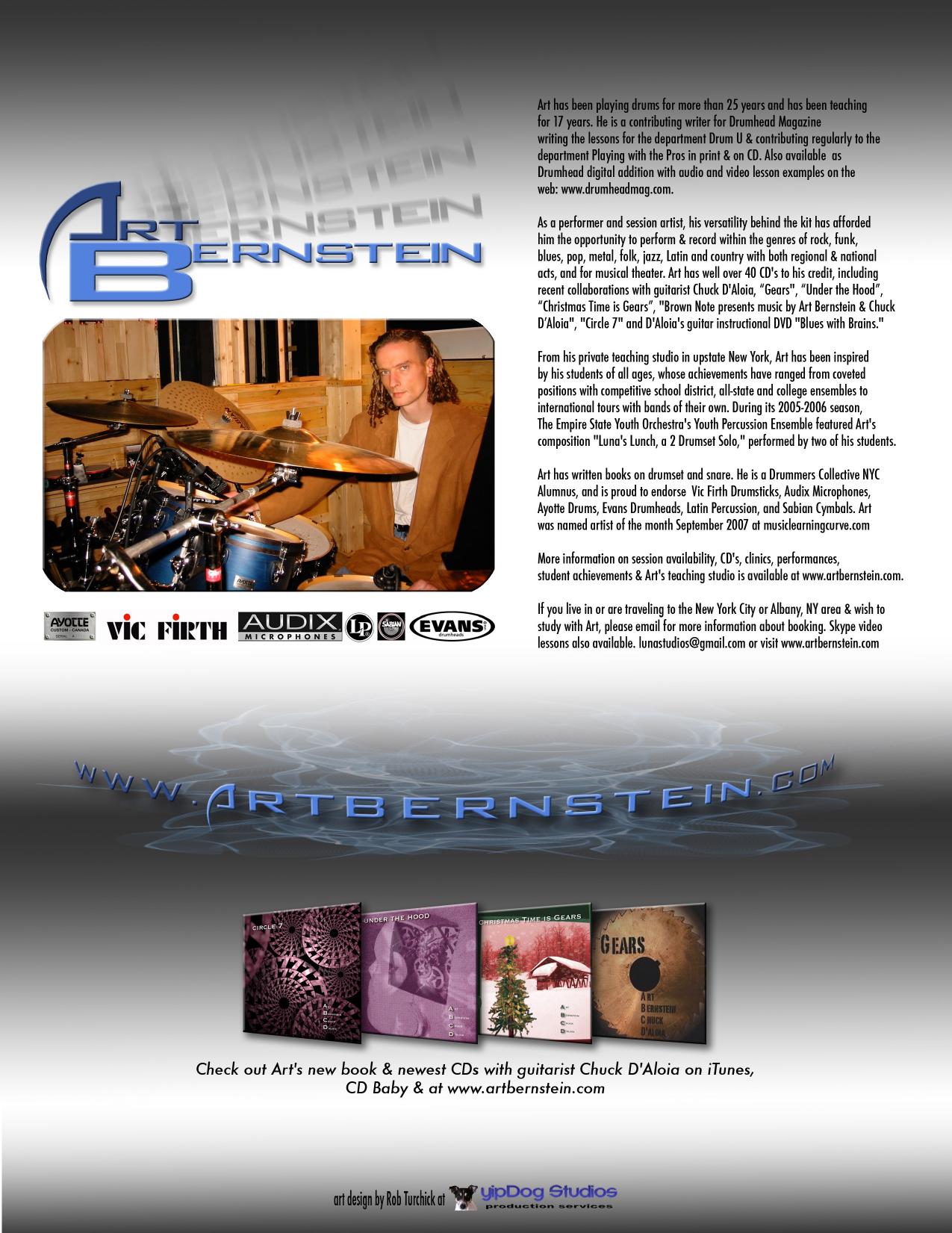DRUMHEAD ISSUE 7 Medly-play along note for note transcription Double Paradiddle Bernstein.mus by studio 1