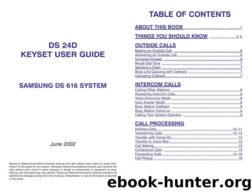 DS 616 User Instructions Section by Samsung Product Department