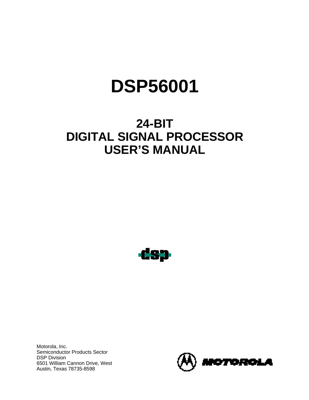 DSP56000 Family Manual by Motorola Inc