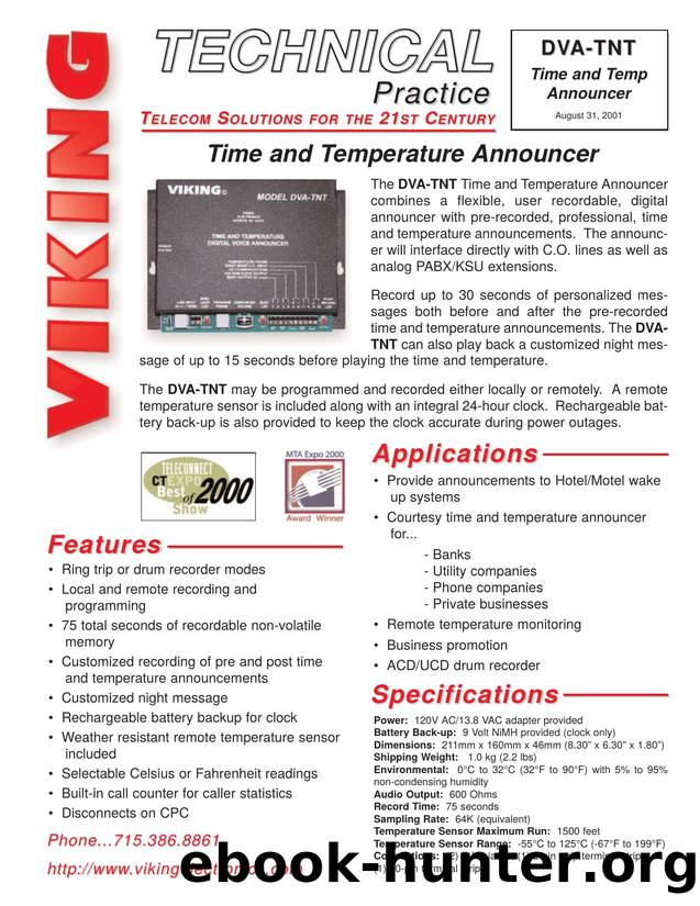 DVA-TNT Technical Practice by Viking Electronics Inc