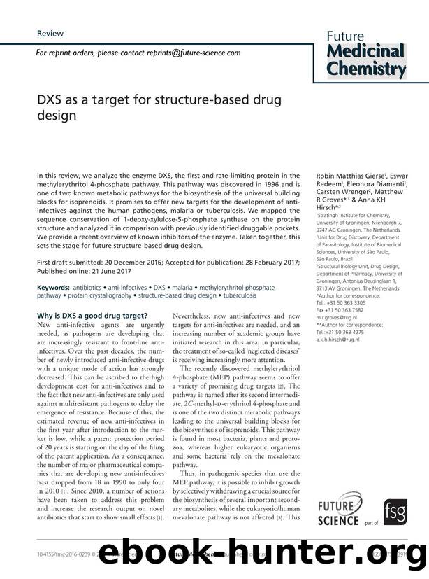DXS as a target for structure-based drug design by Robin Matthias Gierse
