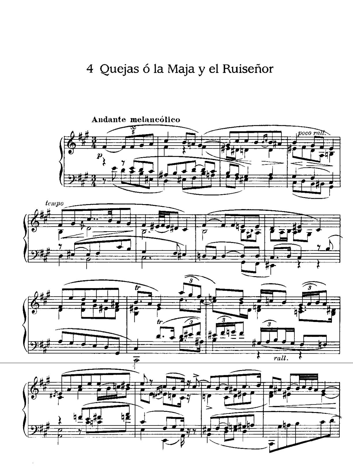 DaVince Tools Generated PDF File by Goyescas Nº 4-Quejas o la Maja y el Ruiseñor Op.11