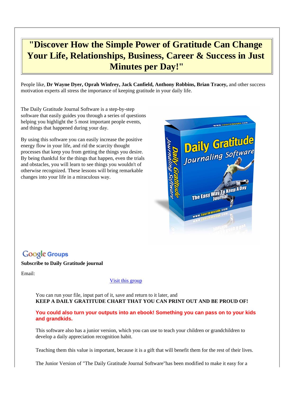 Daily Gratitude Journal Software Attitude Of Gratitude. by Best of Kuszter's Collection