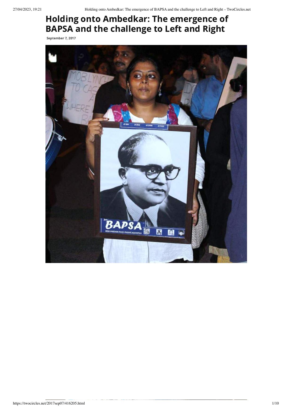 Dalit Activism, Ambedkar and Jawaharlal Nehru University in India by Abhay Kumar