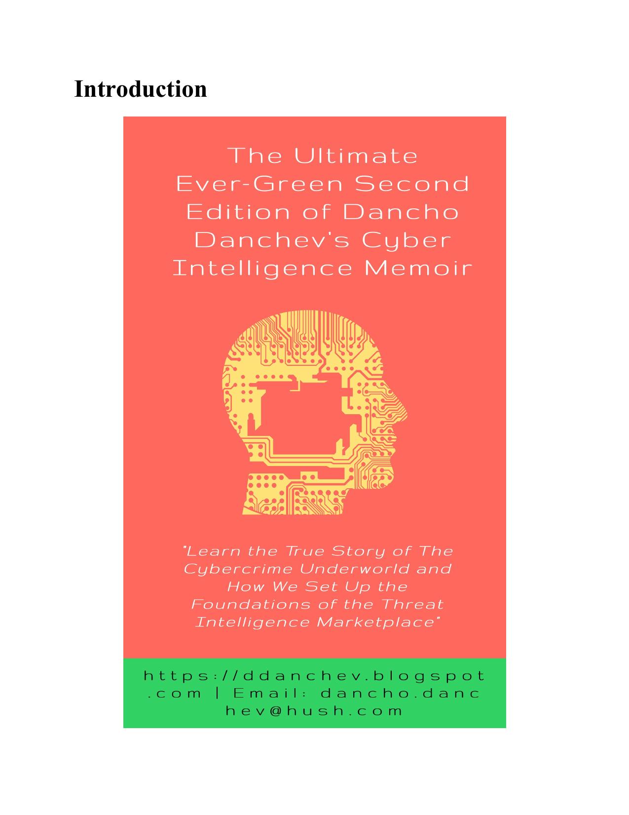 Dancho Danchev's Cyber Intelligence Cybercrime Research Memoir Second Edition by Dancho Danchev