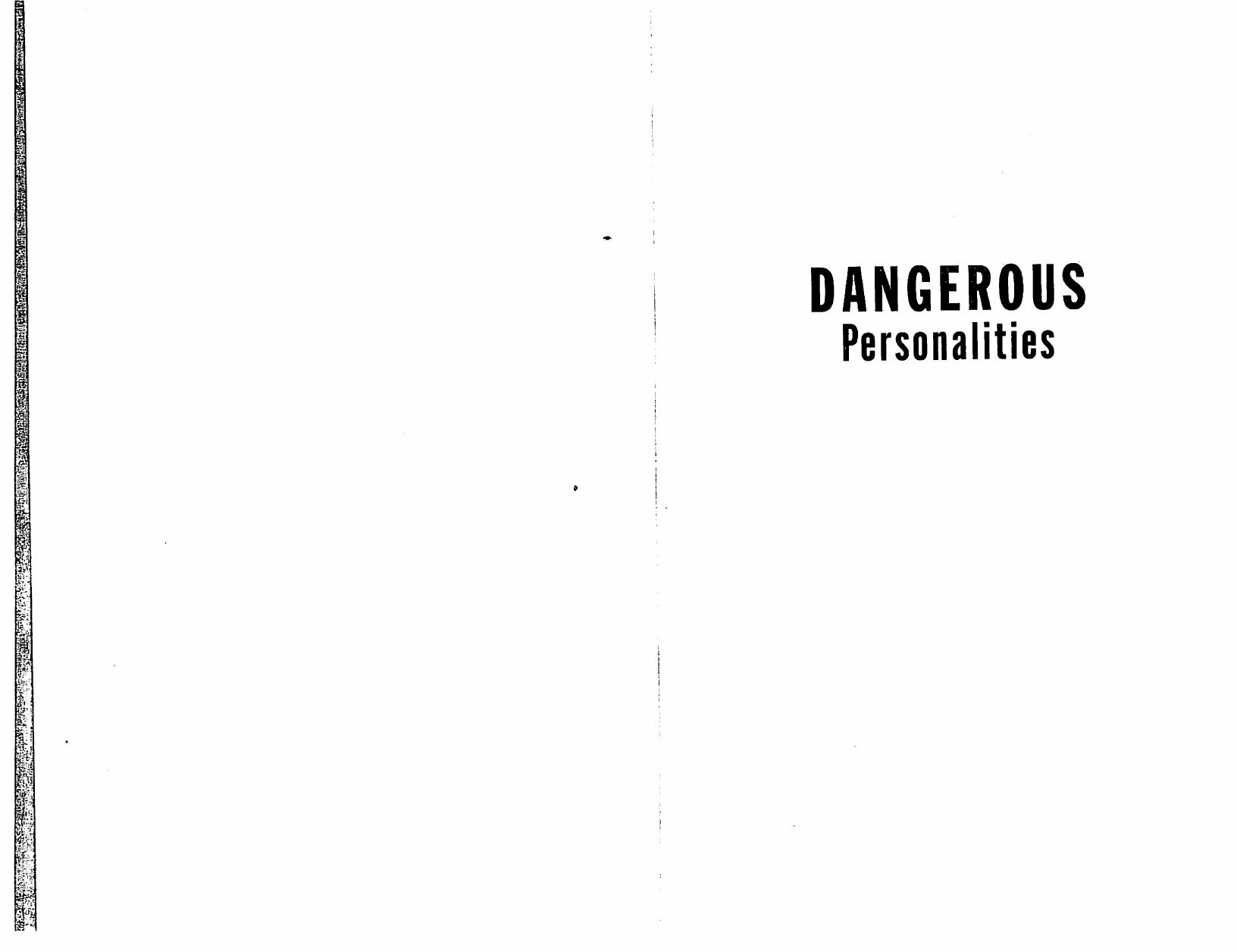 Dangerous Personalities: An FBI Profiler Shows How to Identify and Protect Yourself from Harmful People by Joe Navarro