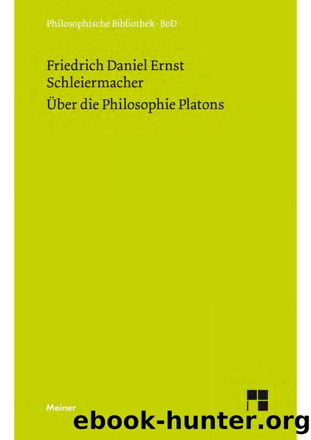 Daniel by Über die Philosophie Platons (9783787326525)