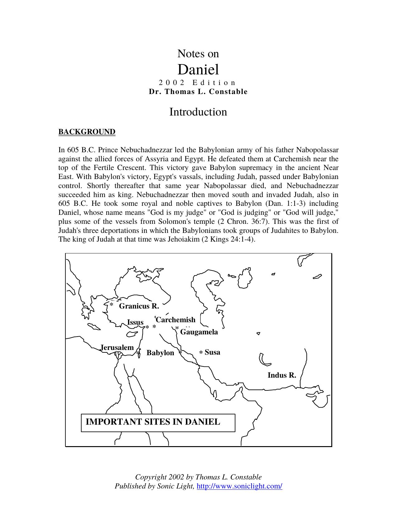 Daniel by Dr. Thomas L. Constable