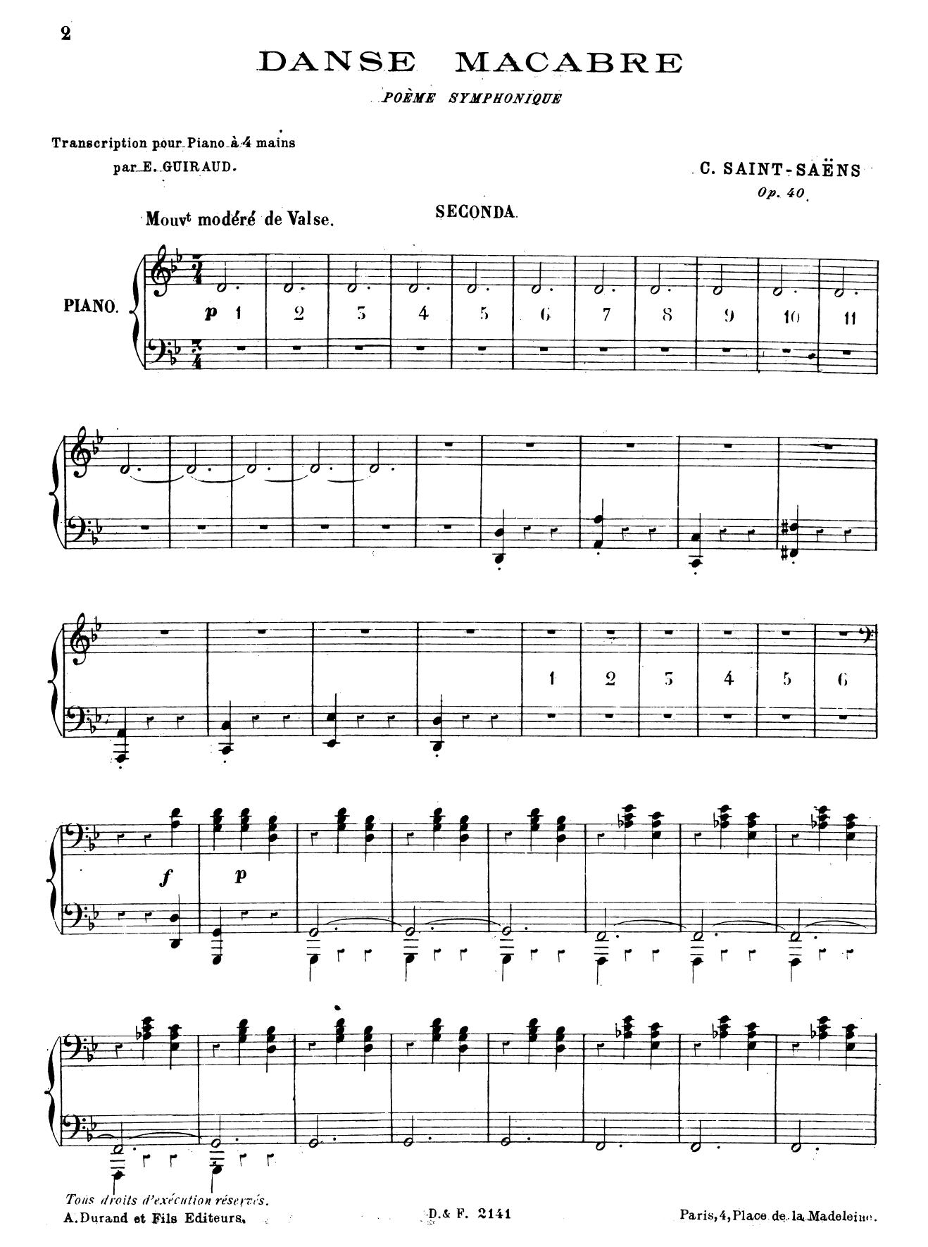 Danse Macabre. op.40 by Saint Saens