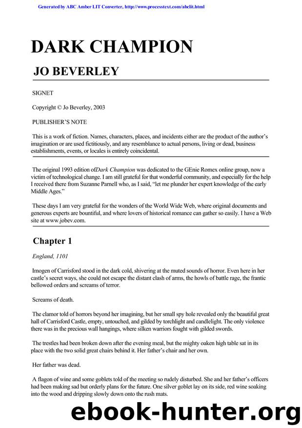 Dark Champion 1 by Jo Beverley