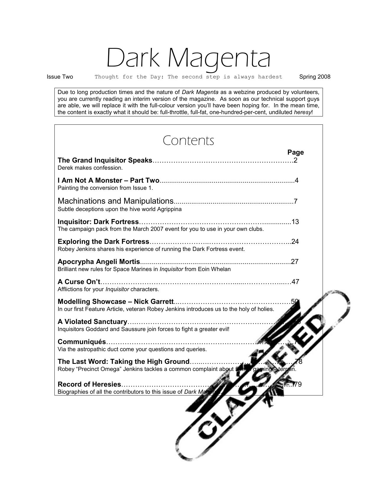 Dark Magenta Issue 2 - Interim Edition by The Dark Magenta Team