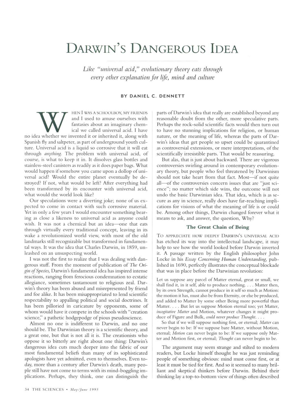 Darwin's Dangerous Idea by Darwin's Dangerous Idea (1995)