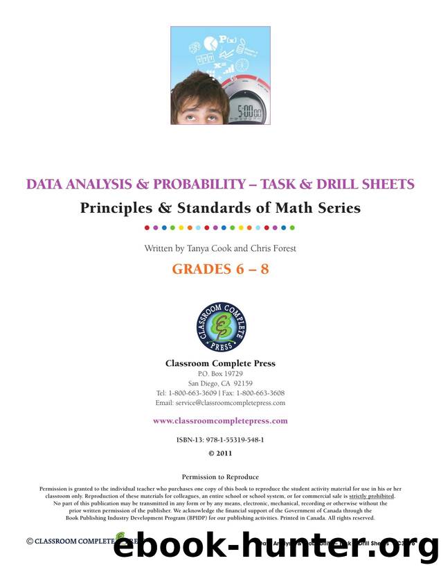 Data Analysis & Probability - Task & Drill Sheets - Grades 6-8 : Task and Drill Sheets 6-8 by Tanya Cook; Chris Forest