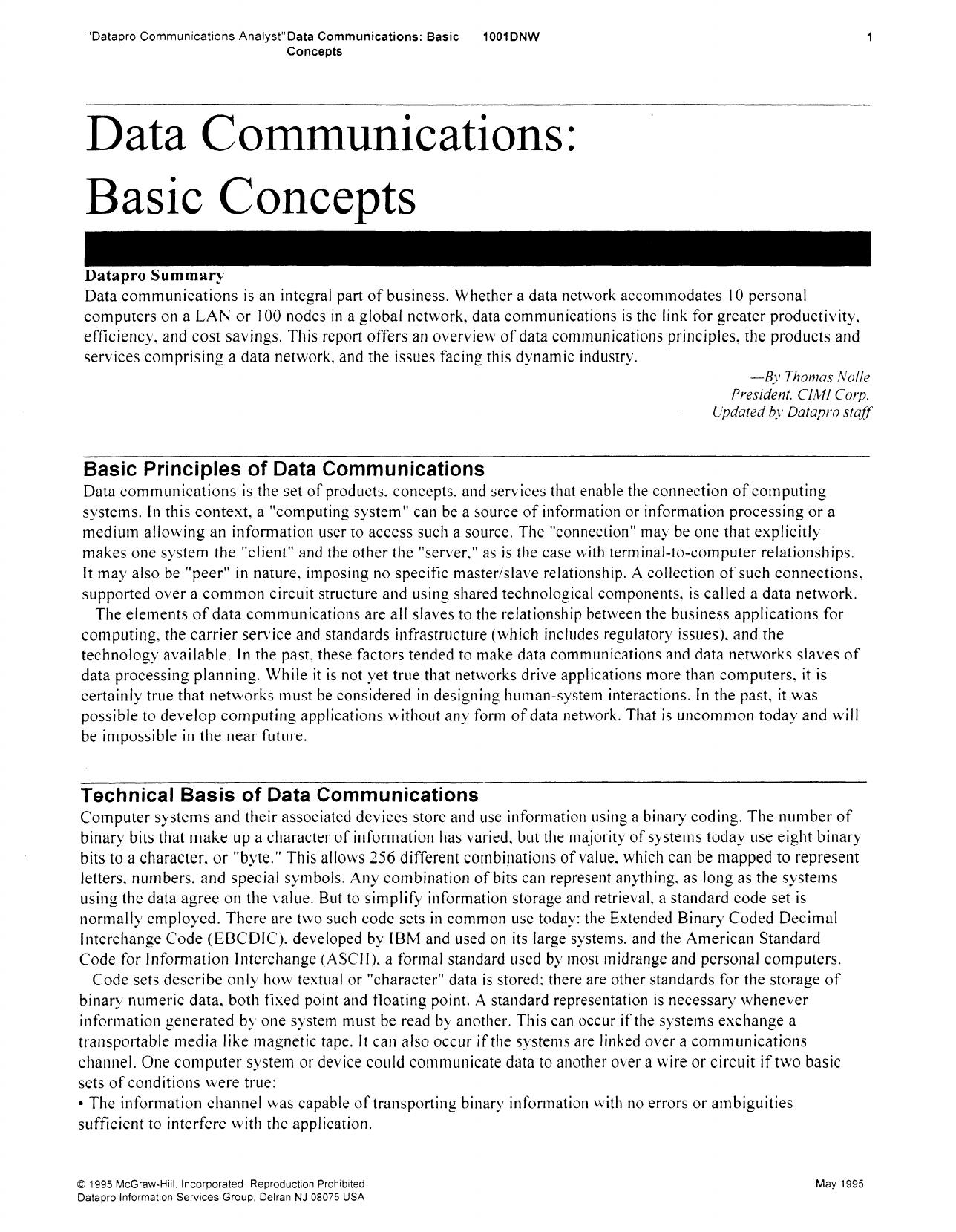 Data Communications Basic Concepts by Administrator