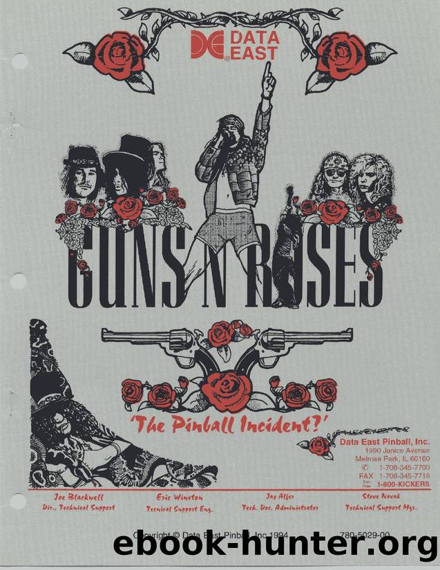 Data East Guns 'N Roses Manual by Data East Pinball Inc