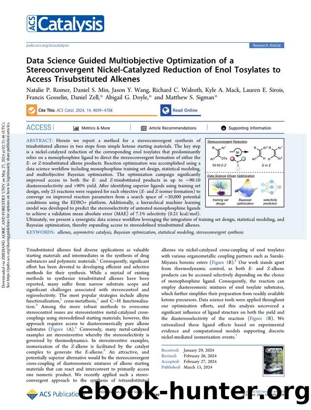 Data Science Guided Multiobjective Optimization of a Stereoconvergent Nickel-Catalyzed Reduction of Enol Tosylates to Access Trisubstituted Alkenes by unknow