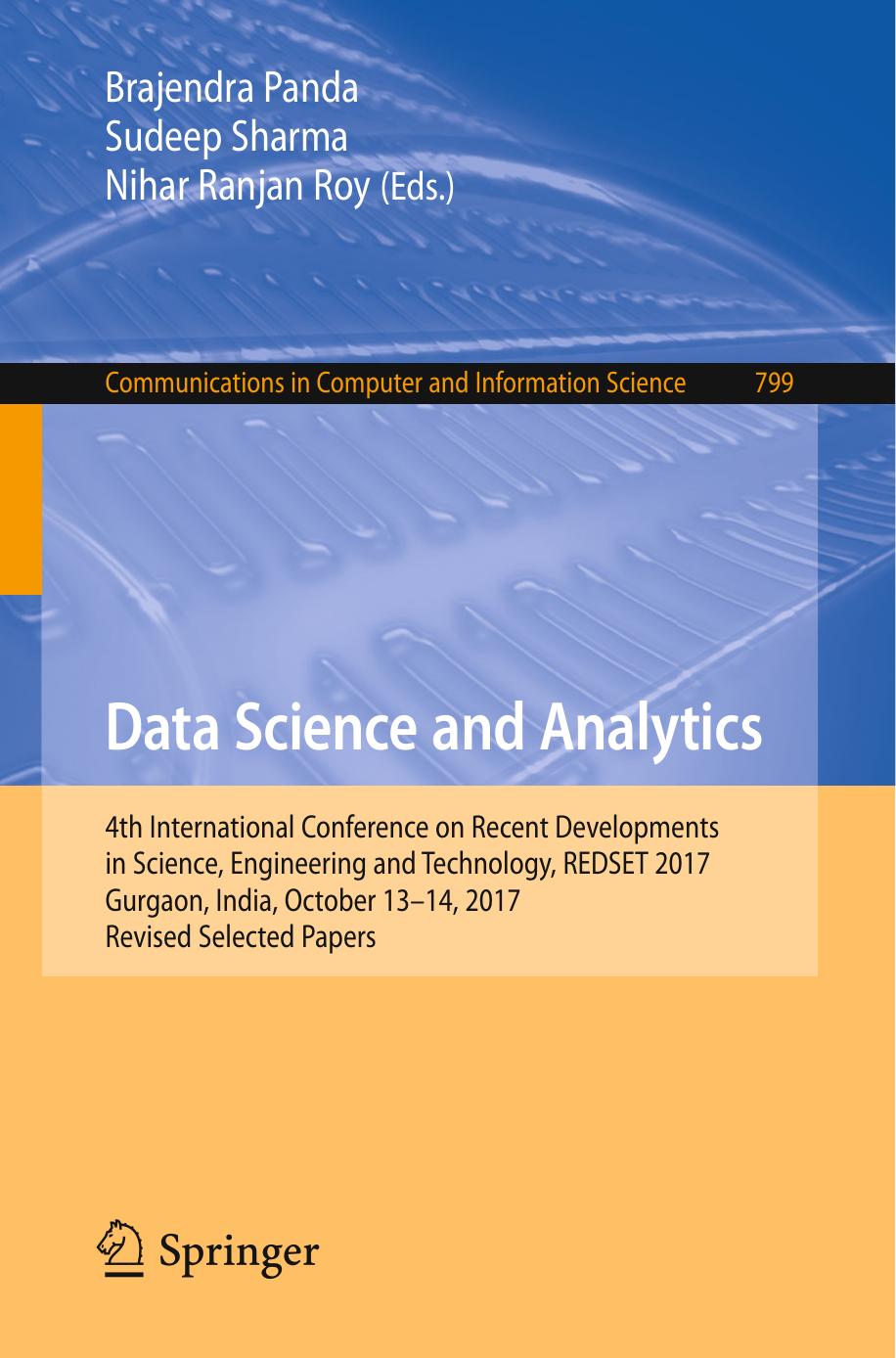 Data Science and Analytics by Brajendra Panda Sudeep Sharma Nihar Ranjan Roy