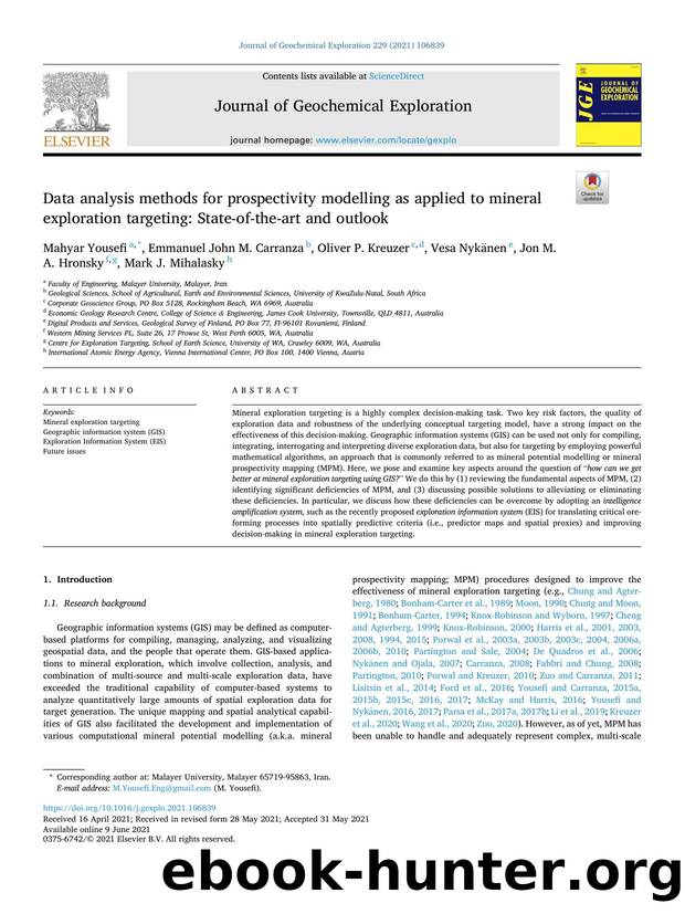 Data analysis methods for prospectivity modelling as applied to mineral exploration targeting: State-of-the-art and outlook by unknow
