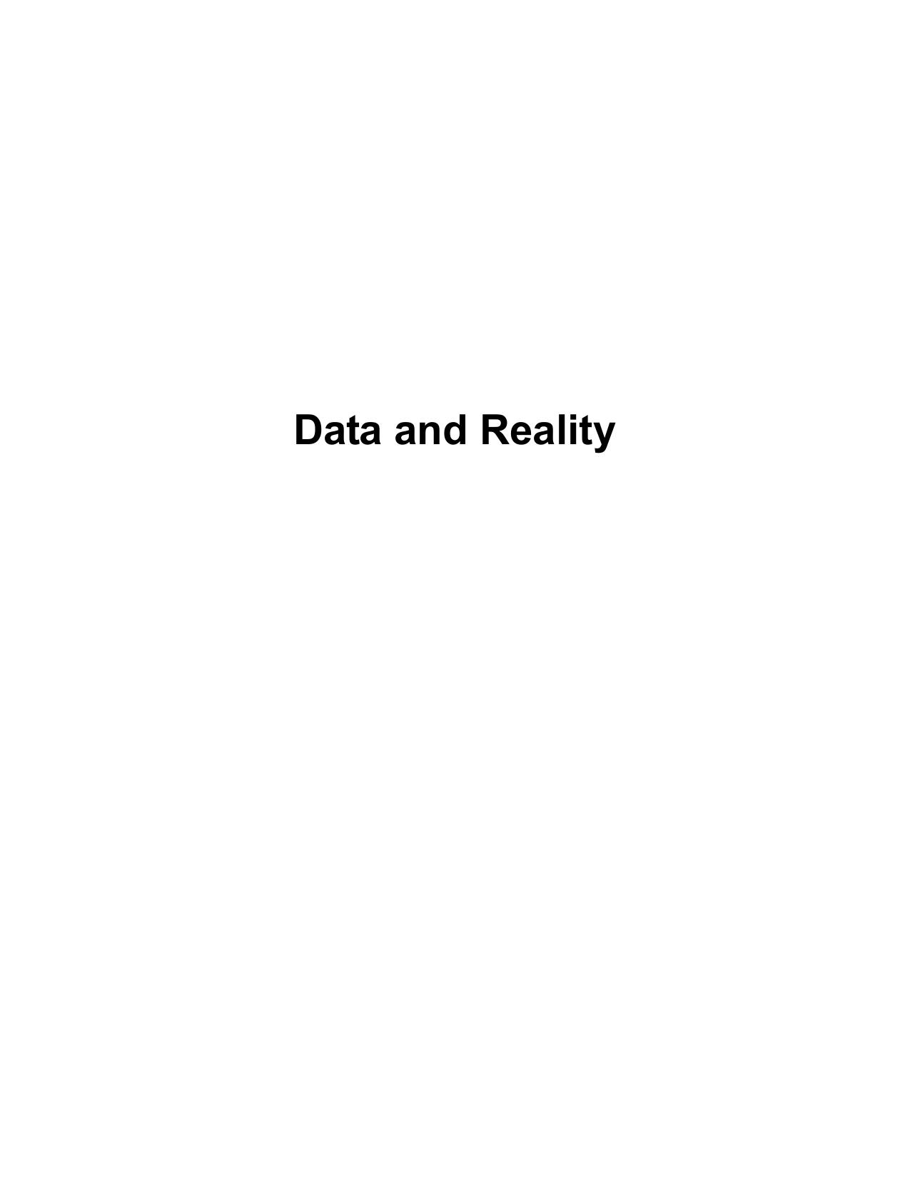 Data and reality by Kent William