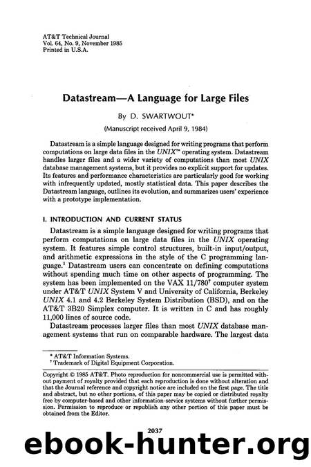 DatastreamA Language for Large Files by Unknown