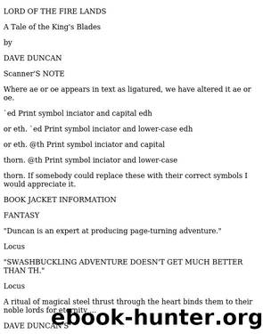 Dave Duncan - King's Blades 02 by Lord of The Fire Lands