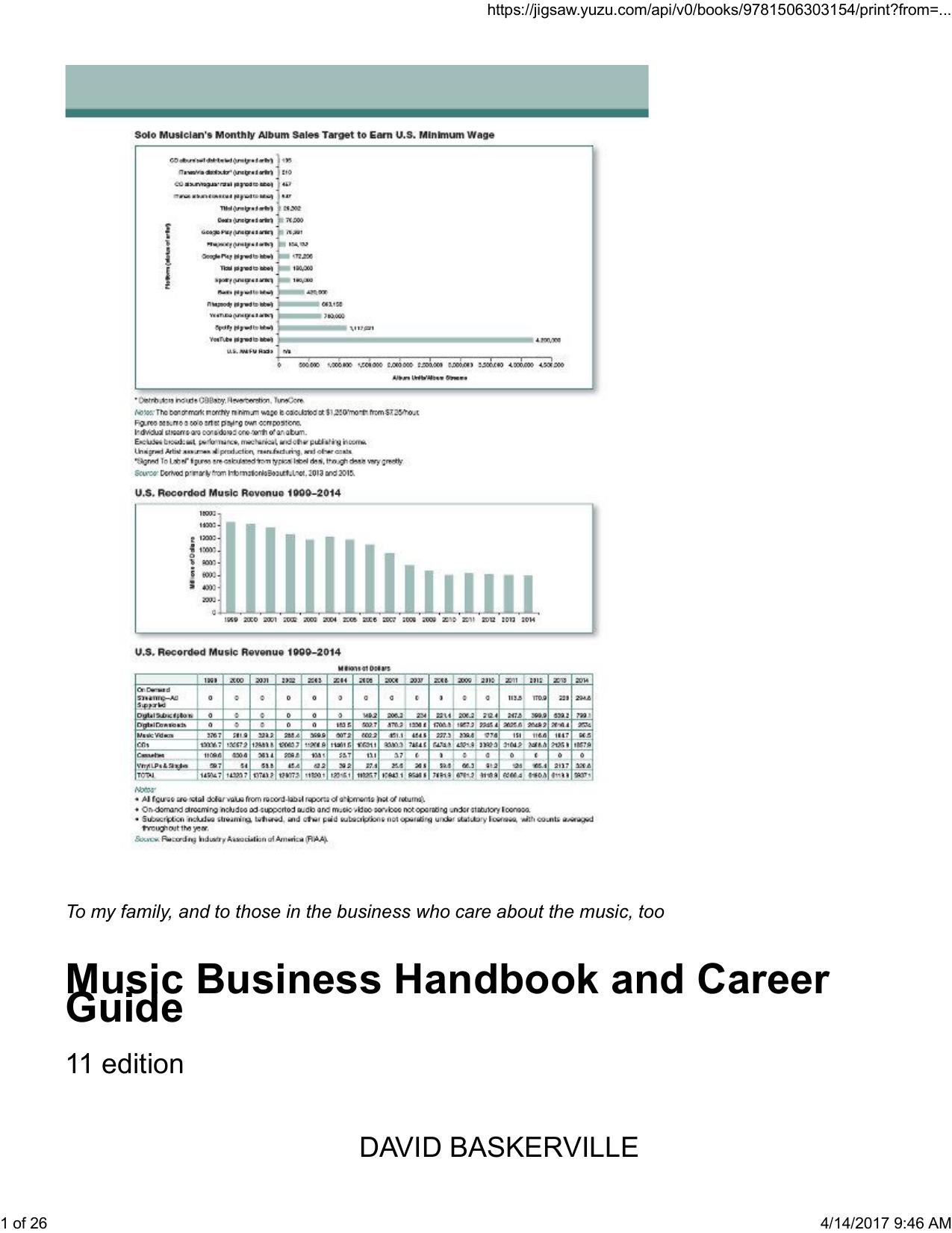 David Baskerville Tim Baskerville Music business handbook and career guide SAGE Publications by Marky Mark