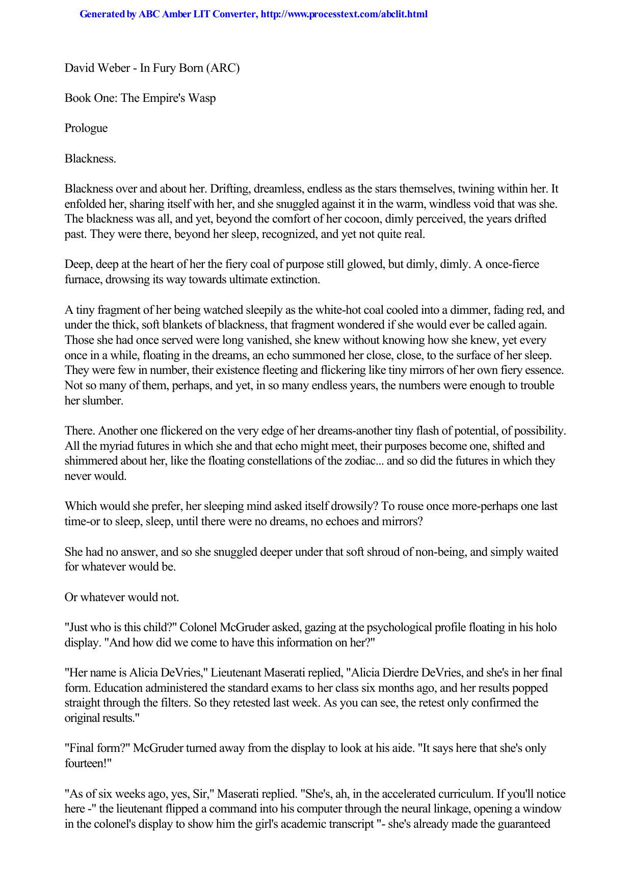 David Weber - [Fury 2] - In Fury Born by Weber David