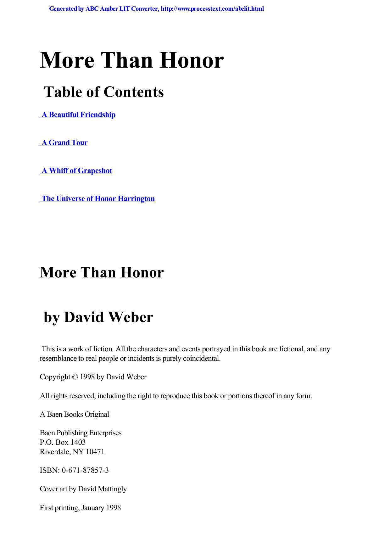 David Weber - [Worlds of Honor 01] by More Than Honor