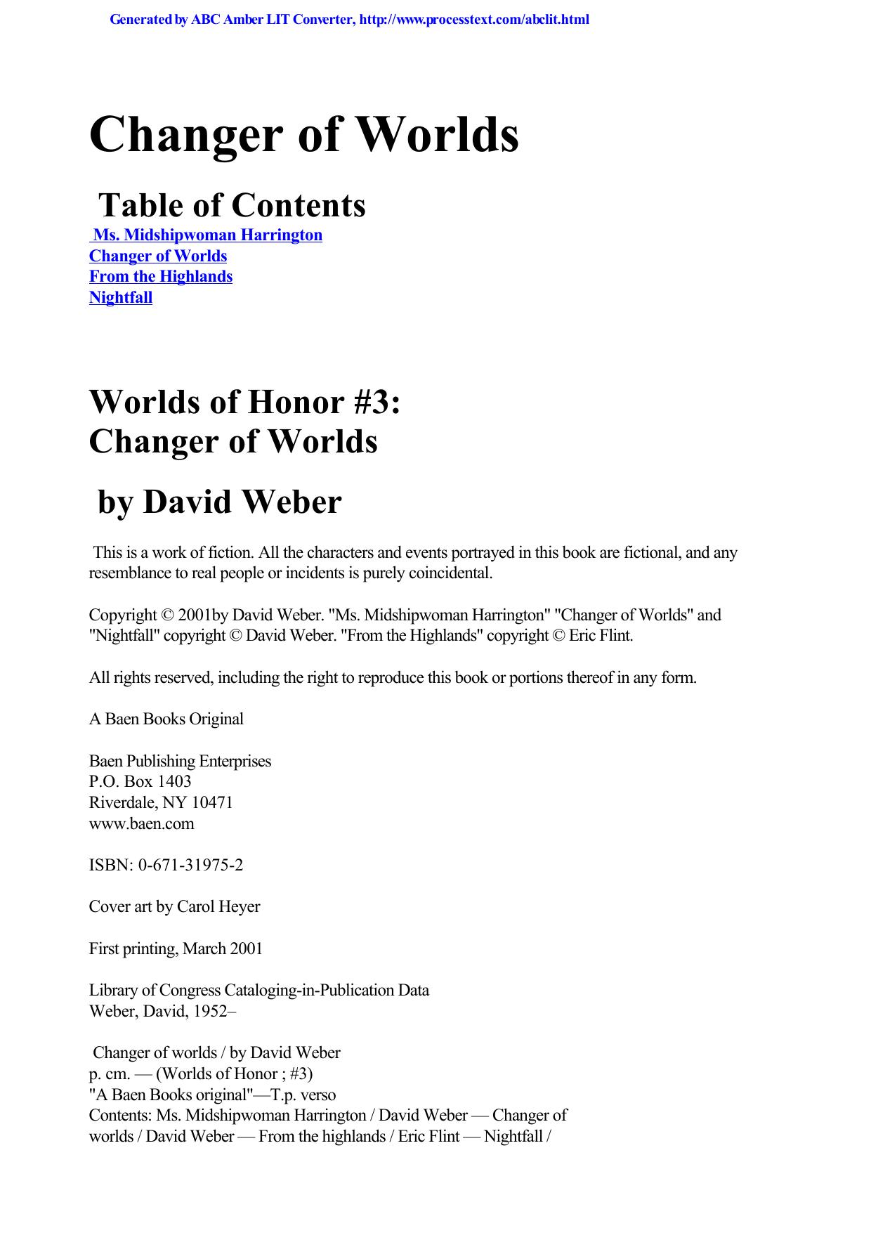 David Weber - [Worlds of Honor 03] by Changer Of Worlds
