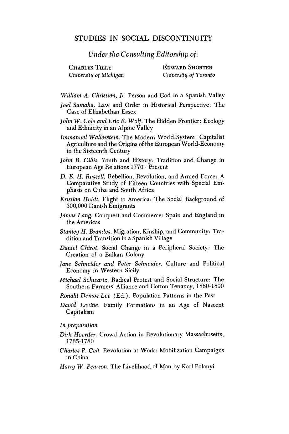 David Z. Levine, Charles Tilly and Edward Shorter (Auth.)-Family Formation in an Age of Nascent Capitalism-Academic Press Inc (1977) by 4<8=8AB@0B>@