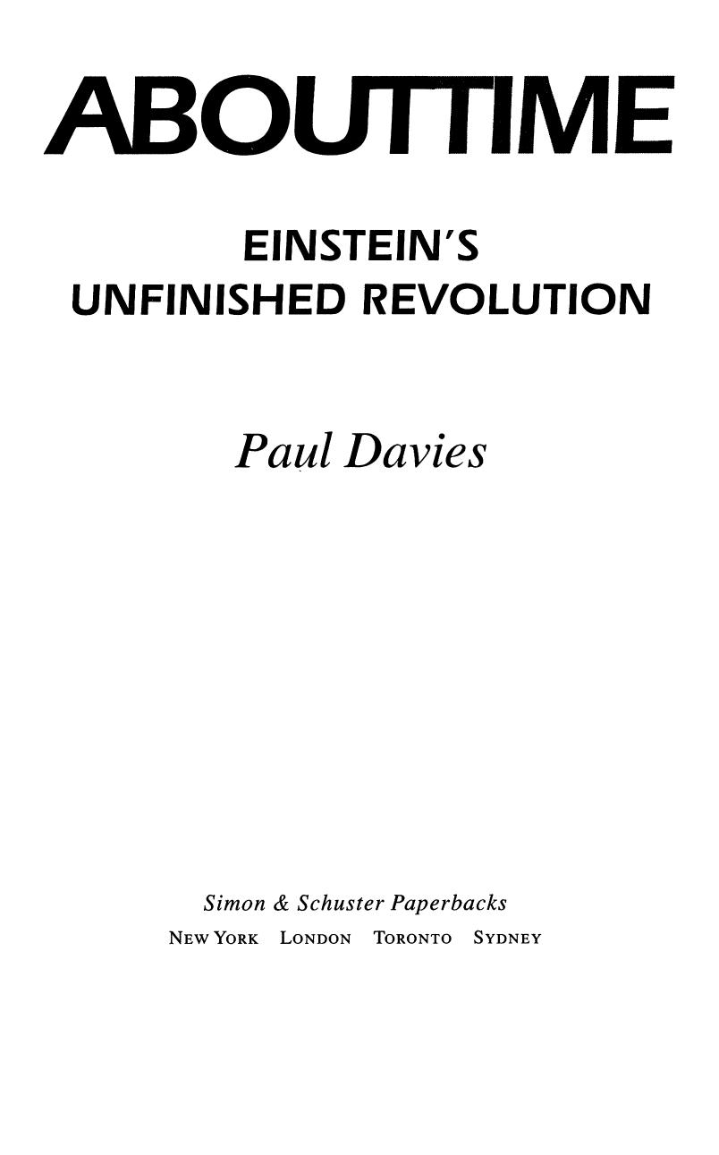 Davies, Paul by About time Einstein's unfinished revolution