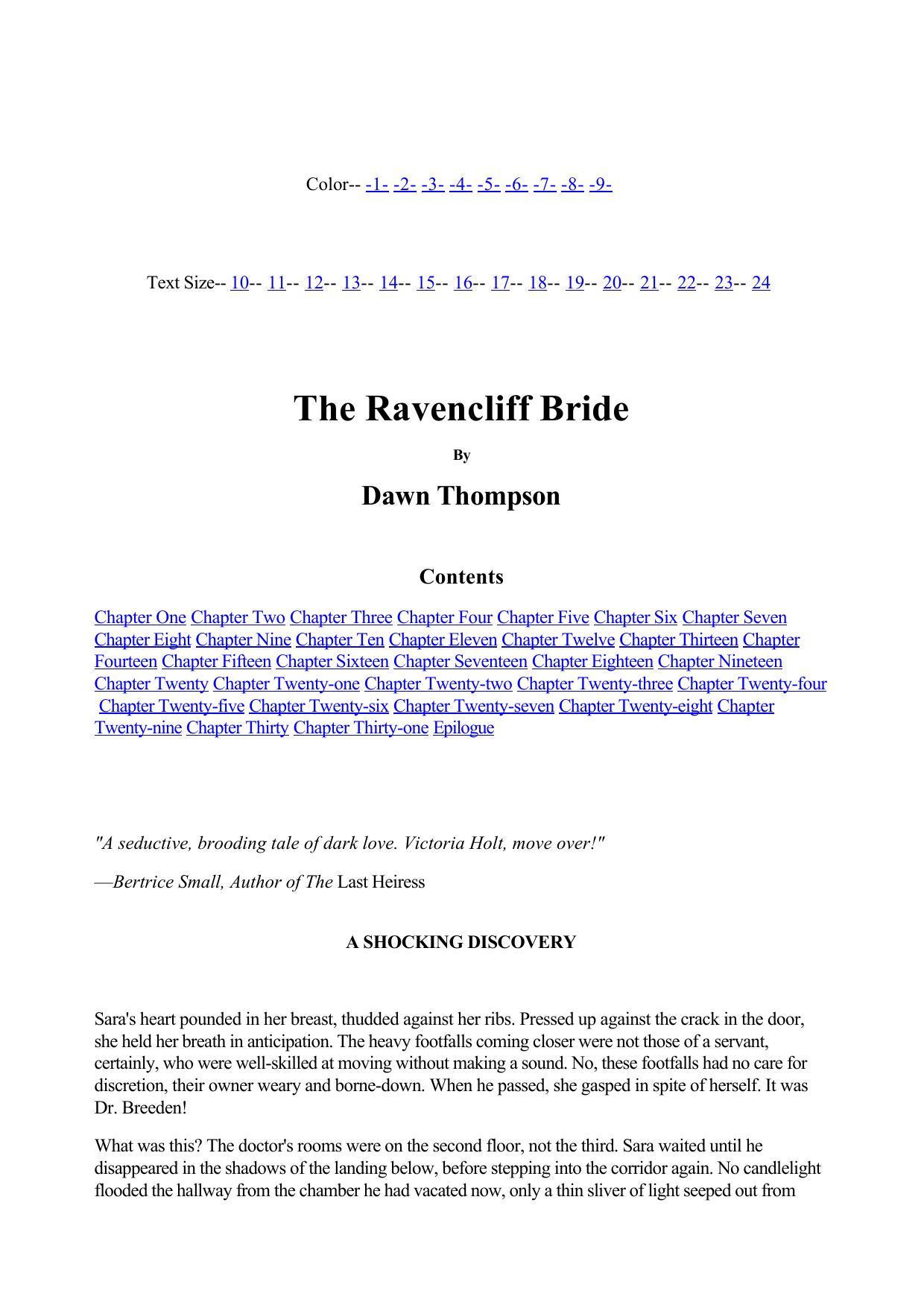 Dawn Thompson by The Ravencliff Bride