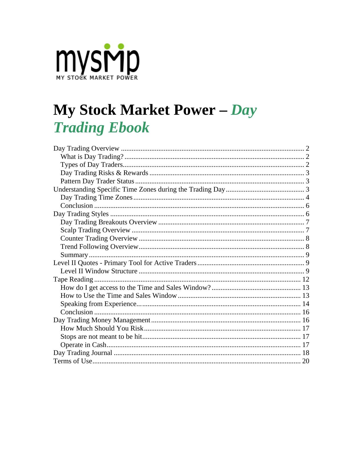 Day Trading Overview by Hill Family