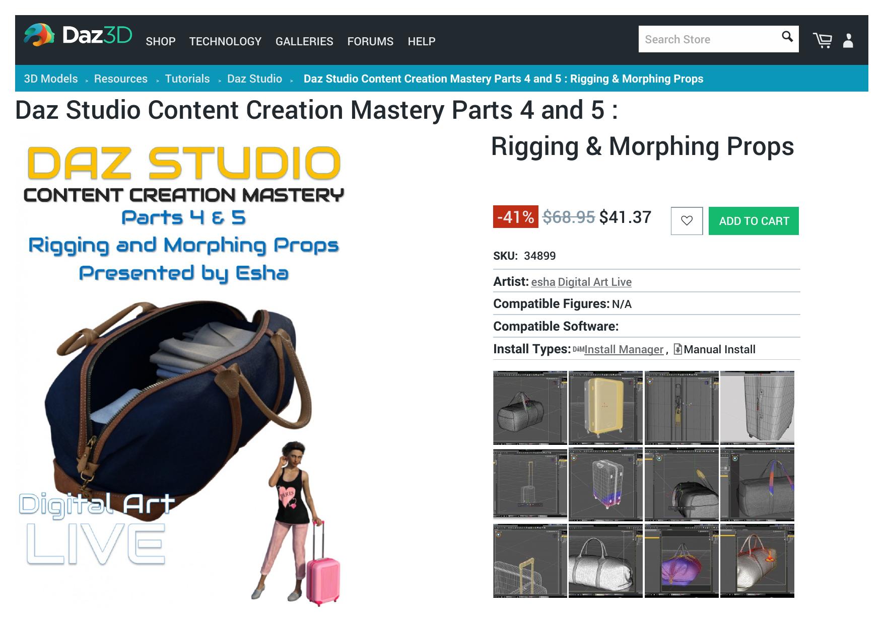 Daz Studio Content Creation Mastery Parts 4 and 5 : Rigging & Morphing Props | 3D Models and 3D Software by Daz 3D by Unknown