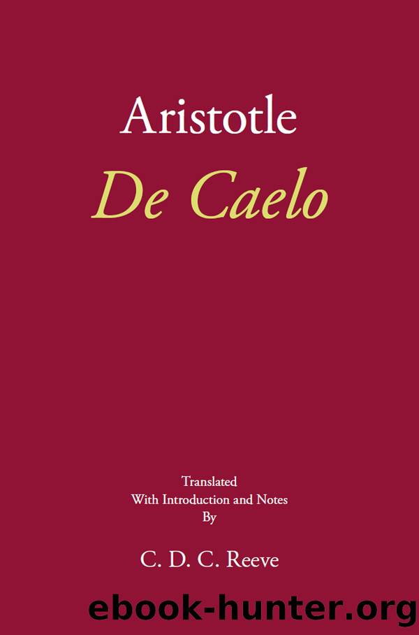 De Caelo by Aristotle;Reeve C. D. C.;
