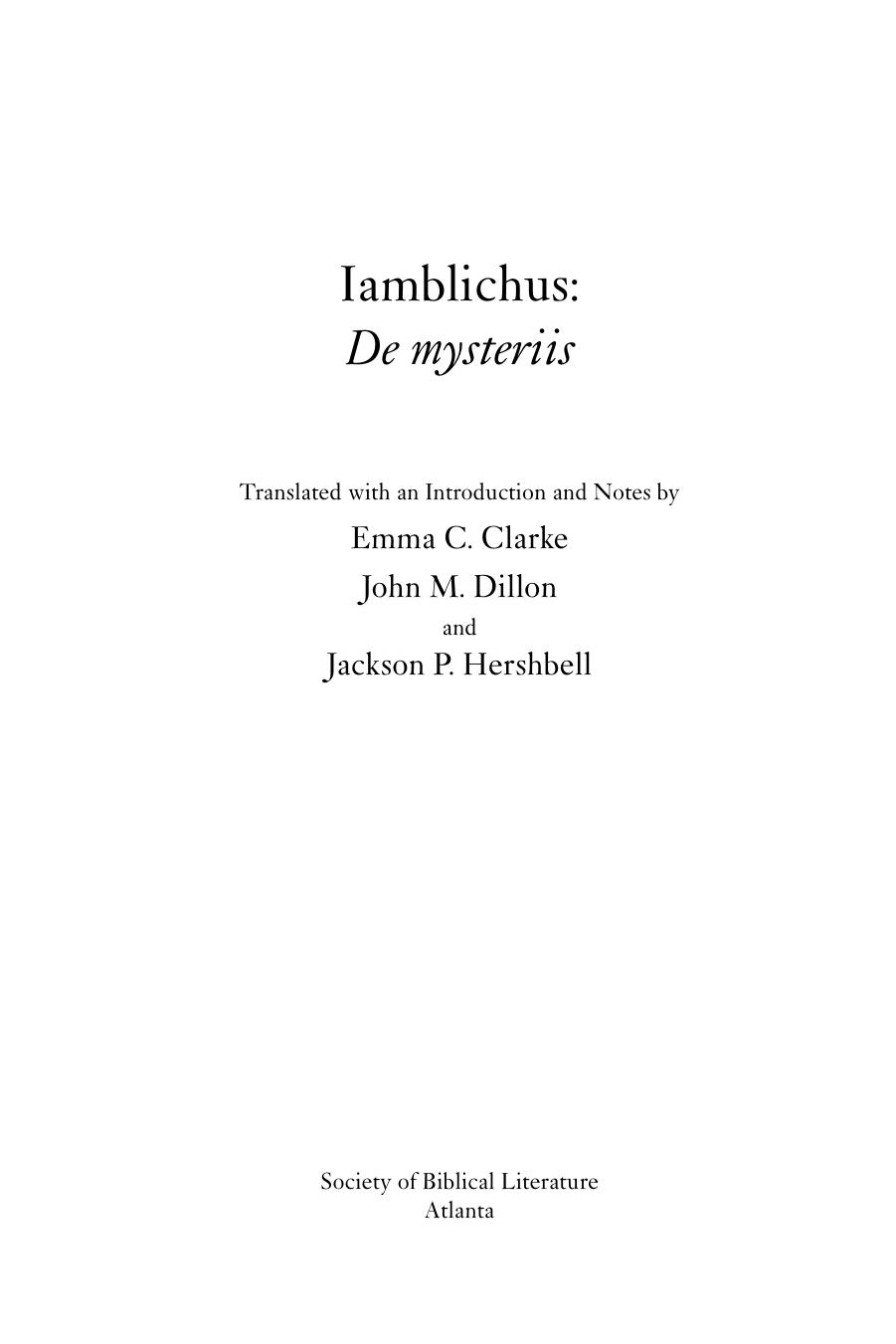 De Mysteriis by Iamblichus